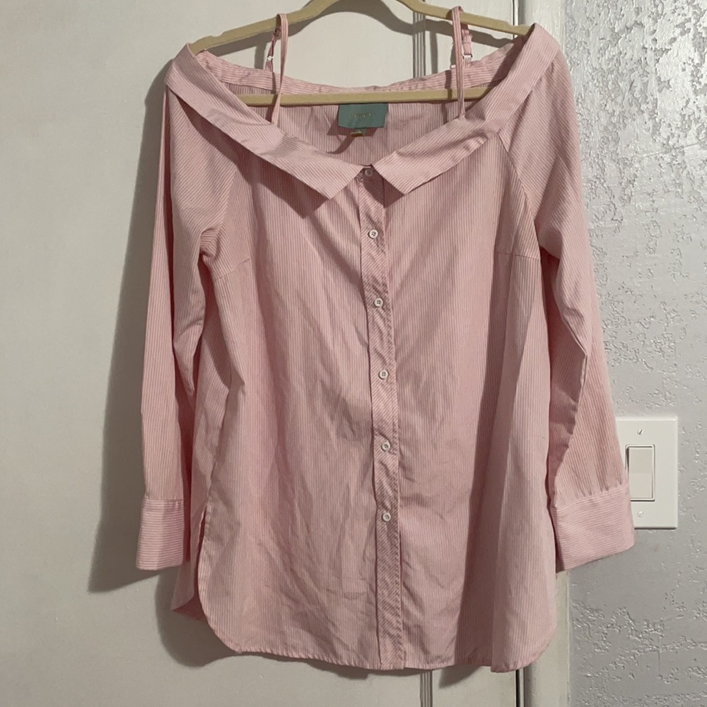 Off The Shoulder Button Down